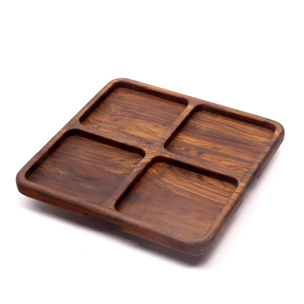 Slim Compartments Wooden Platter - Image 4