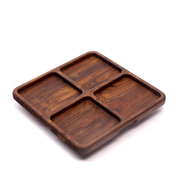 Slim Compartments Wooden Platter - Image 3