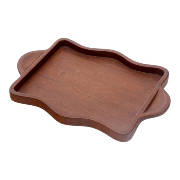 Rectangle Wave Wooden Tray