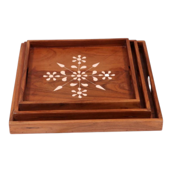 Style Inlay Handmade Wooden Tray