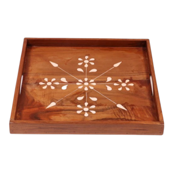 Style Inlay Handmade Wooden Tray - Image 3